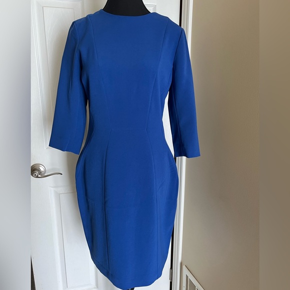 H&M Blue 3/4 Sleeve Dress Size 10 - Picture 1 of 6